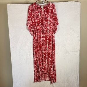 Knox Rose Small Red Tribal Floral Women's Dress